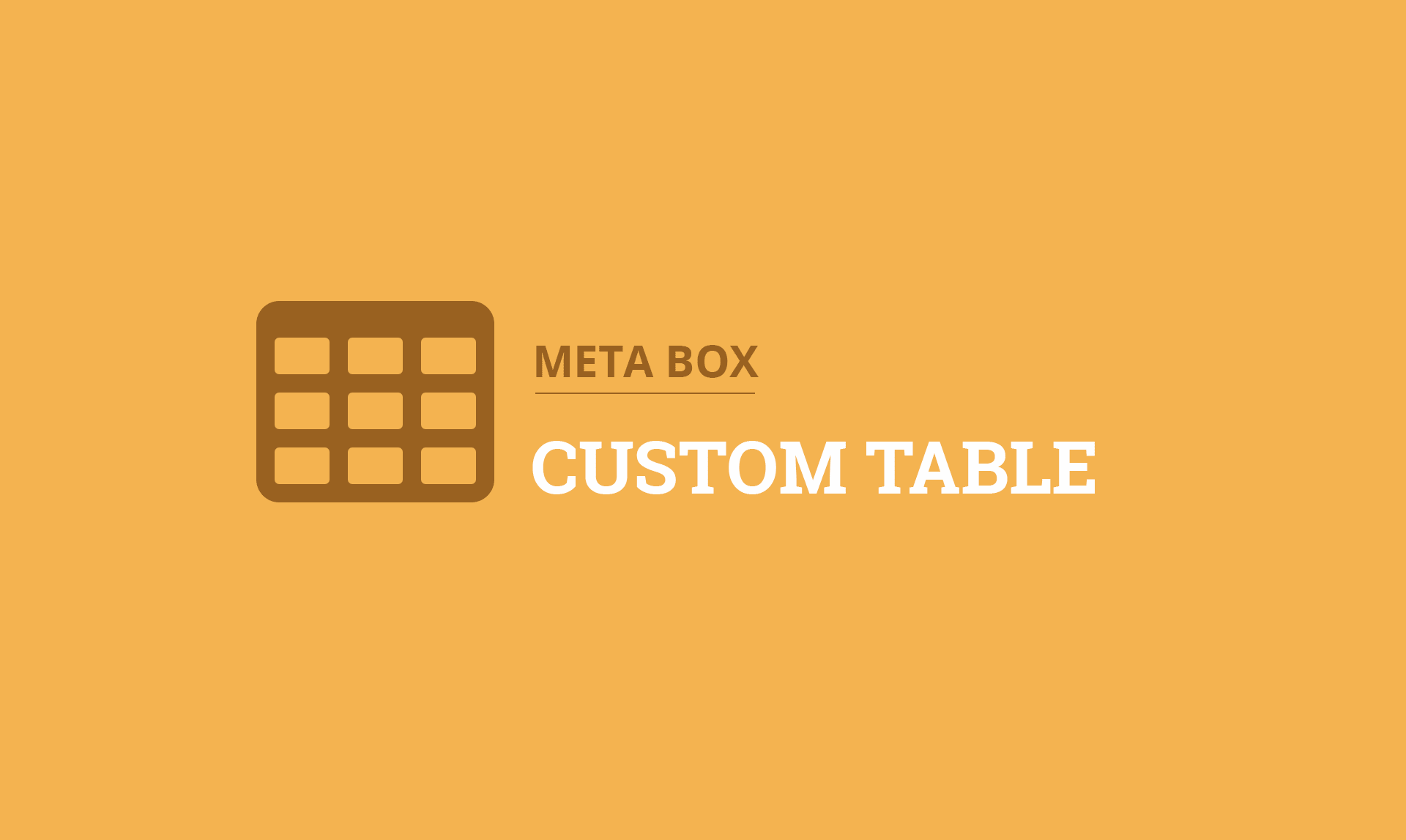 Custom table for WordPress custom fields